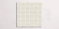 Nasco Stone + Tile Crave Bianco Basketweave Mosaic porcelain tile.
