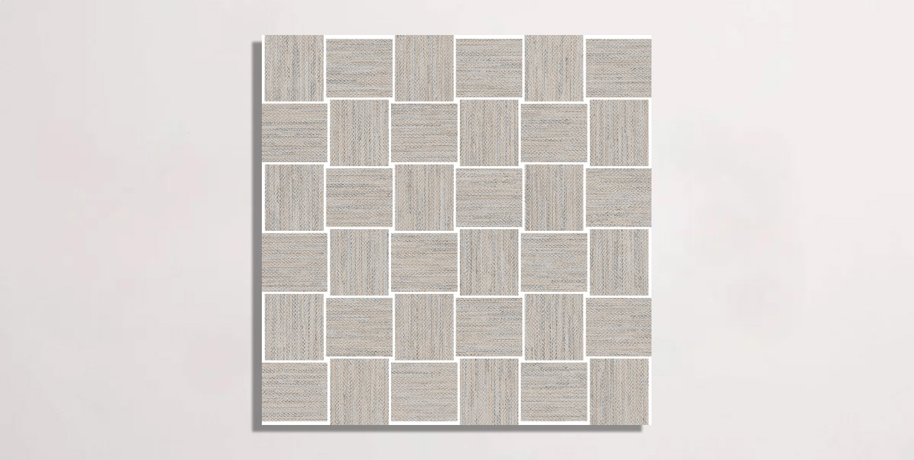 Nasco Stone + Tile Crave Cafe Basketweave Mosaic porcelain tile.