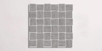 Nasco Stone + Tile Crave Dark Grey Basketweave Mosaic porcelain tile.