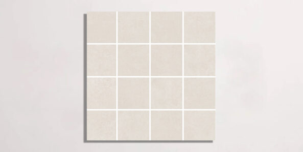 Nasco Stone + Tile 3" x 3" Essence Sand porcelain mosaic.