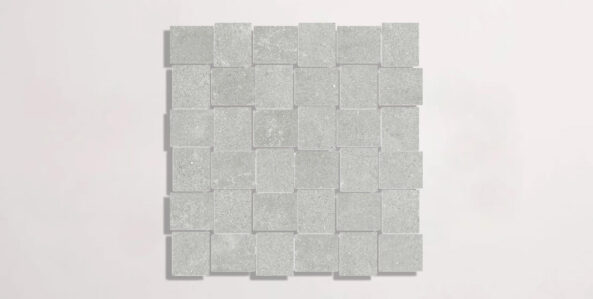 Nasco Stone + Tile GRO 202 porcelain basketweave mosaic tile.