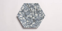 Nasco Stone + Tile Tex Blue hexagon porcelain tile.