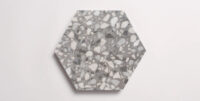 Nasco Stone + Tile Tex Grey hexagon porcelain tile.