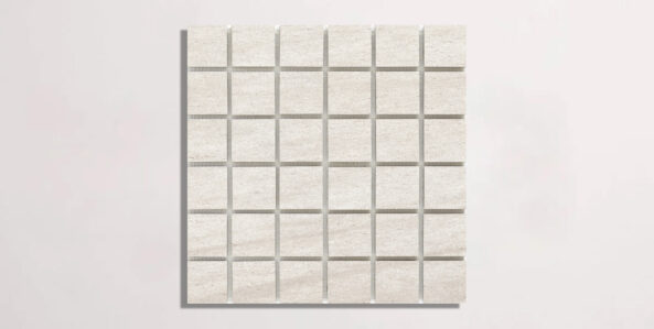 Nasco Stone + Tile Basaltico White 2" x 2" porcelain mosaic tile.