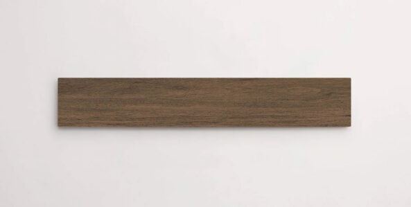 Nasco Stone + Tile Junie Scuro 8" x 48" wood-look porcelain tile.