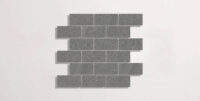 Nasco Stone + Tile Newen Anthracite Brick Mosaic porcelain tile.