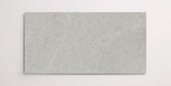 Nasco Stone + Tile Newen Grey 24" x 48" porcelain tile.