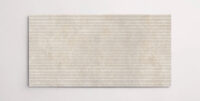 Nasco Stone + Tile 24" x 48" Eternity Ivory Grooved porcelain tile.