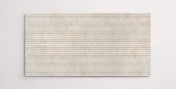 Nasco Stone + Tile 24" x 48" Eternity Ivory Grooved porcelain tile.