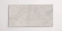 Nasco Stone + Tile 24" x 48" Eternity Perle Grooved porcelain tile.