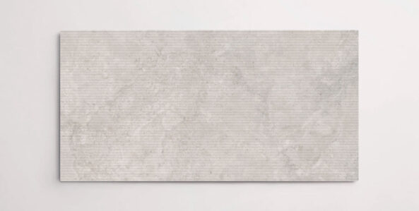 Nasco Stone + Tile 24" x 48" Eternity Perle Grooved porcelain tile.