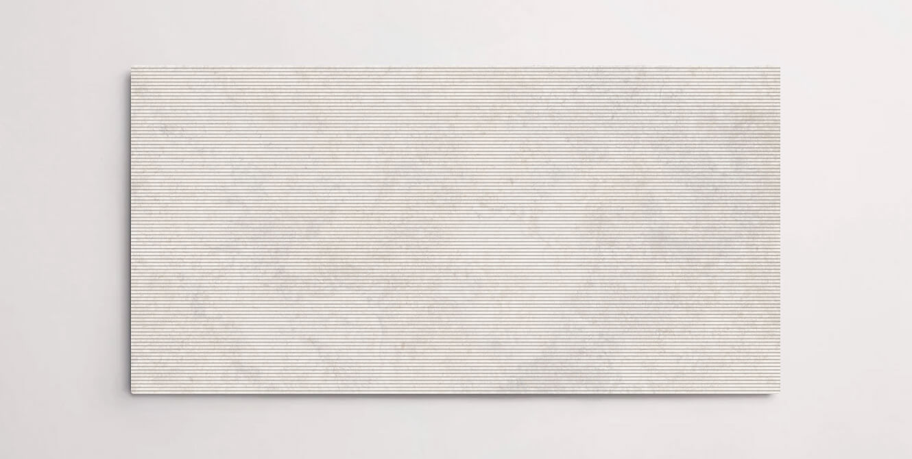 Nasco Stone + Tile 24" x 48" Eternity White Chiseled porcelain tile.